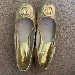 Gold Michael Kors flats shoes